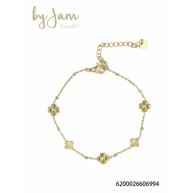 By Jam armband met klavertjes