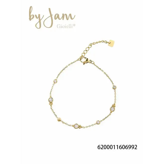 By Jam armband met ronde kristallen