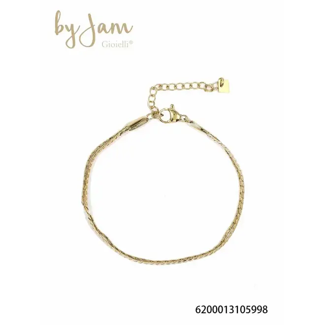 By Jam dubbele armband met subtiele kettinkjes