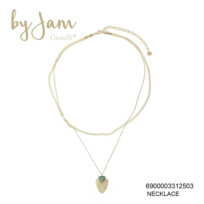 By Jam dubbele ketting met platte schakel en bedel
