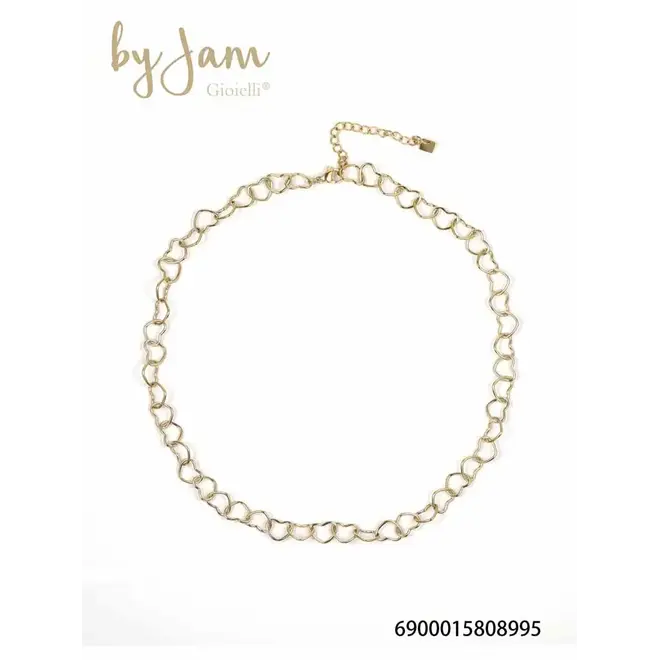 By Jam lange ketting met hartjes schakel