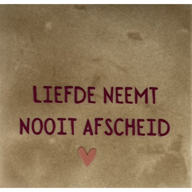 Tegel Liefde neemt nooit afscheid taupe/cherry(taupe)