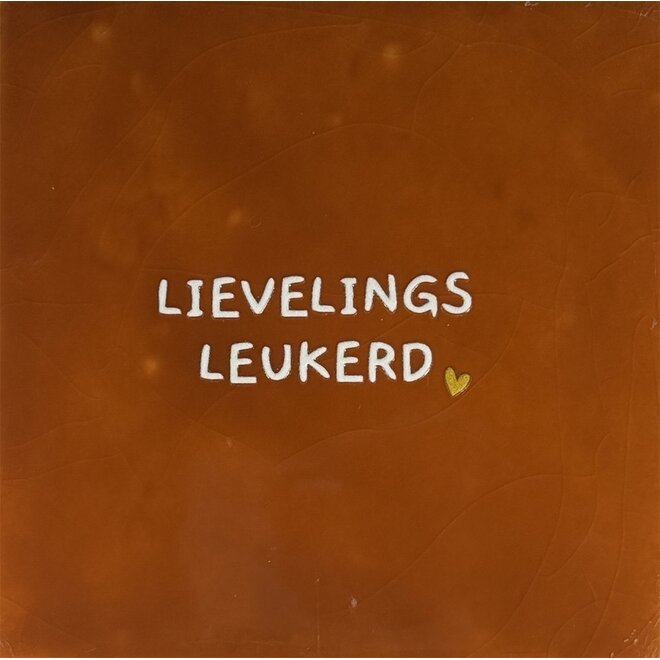 Tegel lievelingsleukerd nieuw terra/creme(goud)