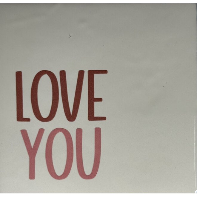 Tegel love you nieuw creme/taupe(nude roze)