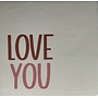 Tegel love you nieuw creme/taupe(nude roze)