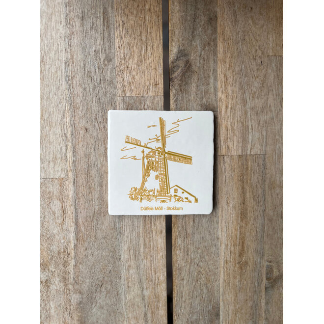 Tegel 'Düffles möll' creme/goud