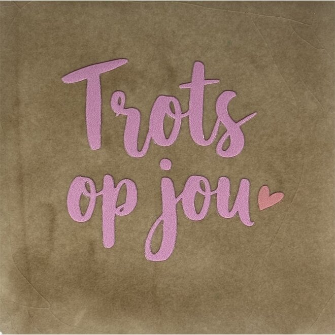 Tegel trots op jou nieuw taupe/warmroze(zalm)