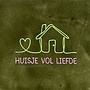 Tegel huisje vol liefde (nieuw) olijf/lime(warmroze)