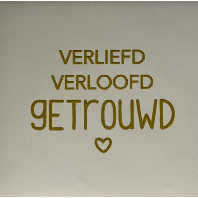 Tegel verliefd verloofd getrouwd creme/goud