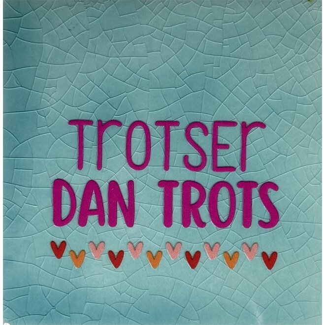 Tegel trotser dan trots turquoise/knalroze(rood-oranje-zalm)