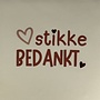 Tegel hartstikke bedankt creme/taupe(nude roze-cherry)