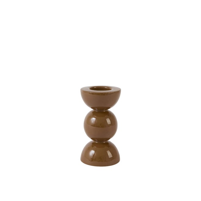 Candle stick Ø7,5x14 cm NYONS shiny caramel