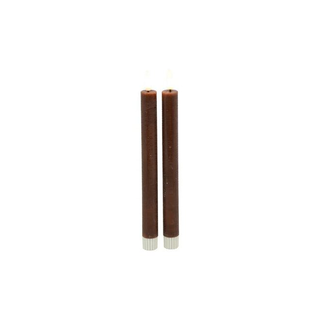 LED Kaars Dnrkrs Ø2,2CM Lyon L s2 bruin-2,2x2,2x22,5CM