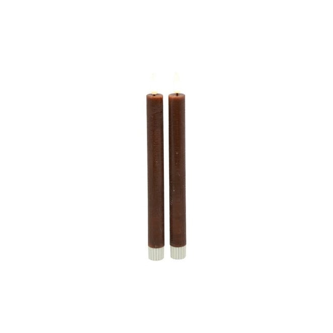 LED Kaars Dnrkrs Ø2,2CM Lyon L s2 bruin-2,2x2,2x22,5CM