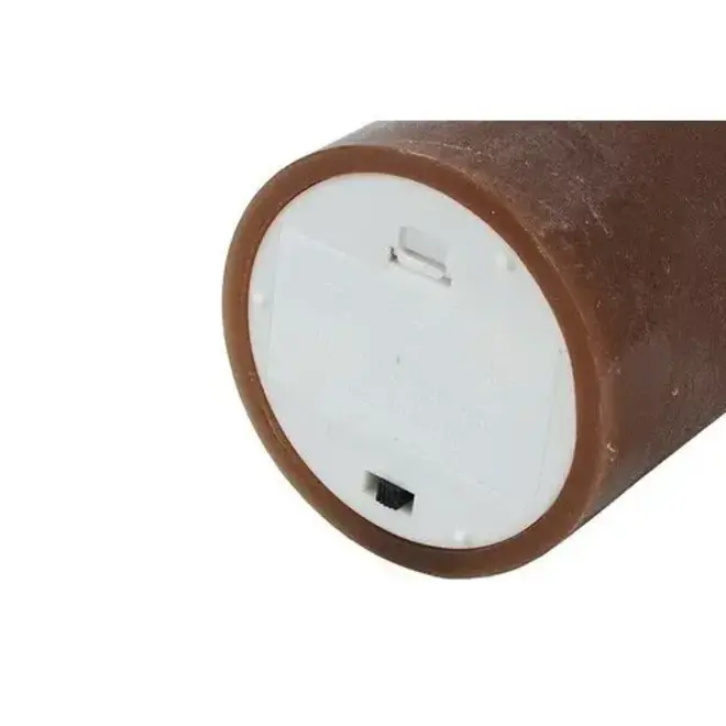 Stompkaars rustiek Ø7,5CM x H15CM LED Bruin
