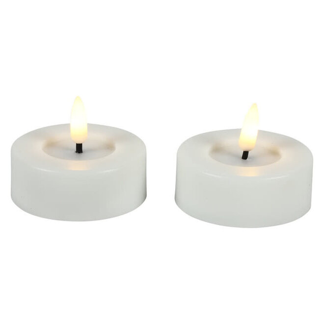 LED Kaars Maxi theelicht Ø6,7CM ro Lyonie s2 wit-6,7x6,7x5,5CM