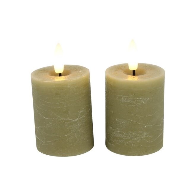 LED Kaars Stomp Ø5CM ro Lyon s2 beige-5x5x9CM