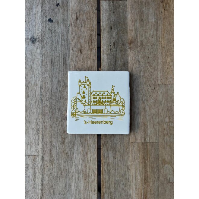 Tegel 'Kasteel Huis Bergh' Creme/Goud NIEUW