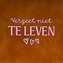 Tegeltje vergeet niet te leven terra/warmroze