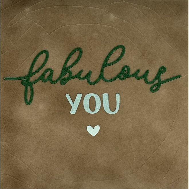 Tegeltje fabulous you nieuw taupe/combi