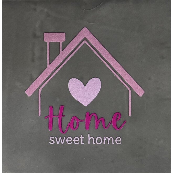 Tegeltje home sweet home antraciet/warmroze(knalroze)