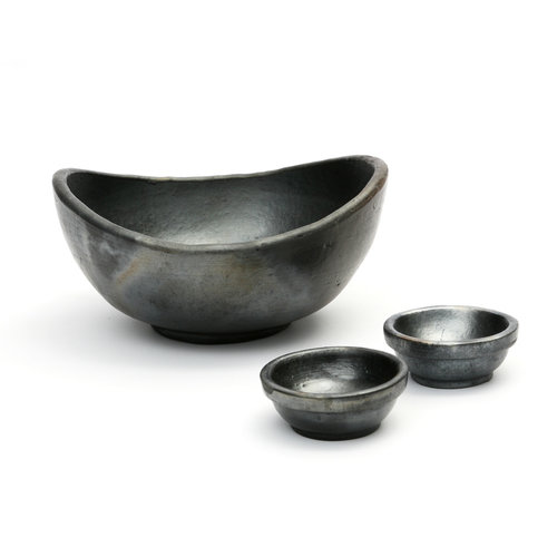 Bazar Bizar The Burned Curved Bowls - Black - SET3 Bazar Bizar The Burned Curved Bowls - Black - SET3