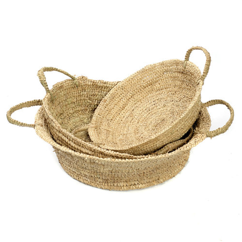 Bazar Bizar The Raffia Basket Trays - Natural - SET3 Bazar Bizar The Raffia Basket Trays - Natural - SET3
