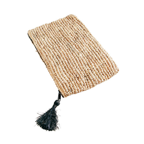Bazar Bizar Raffia Clutch with zipper - Natural Black - Large Bazar Bizar Raffia Clutch with zipper - Natural Black - Large