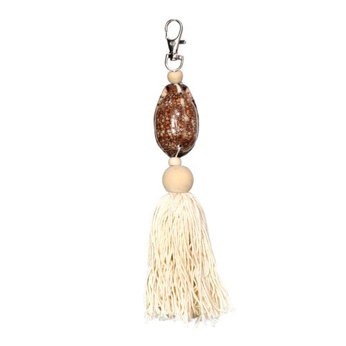 Bazar Bizar The Natural and Brown Cowrie Keychain