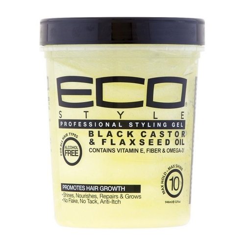 Eco Styler ECO BLACK CASTOR & FLAXSEED GEL 32 OZ