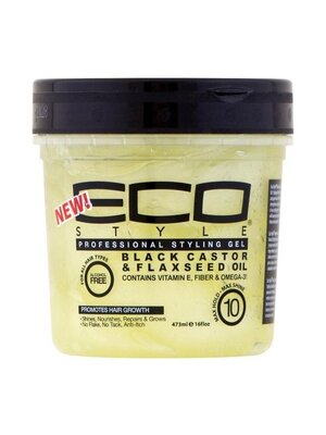 Eco Styler ECO BLACK CASTOR & FLAXSEED GEL 16 OZ