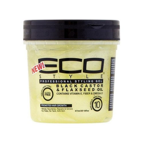 Eco Styler ECO BLACK CASTOR & FLAXSEED GEL 16 OZ