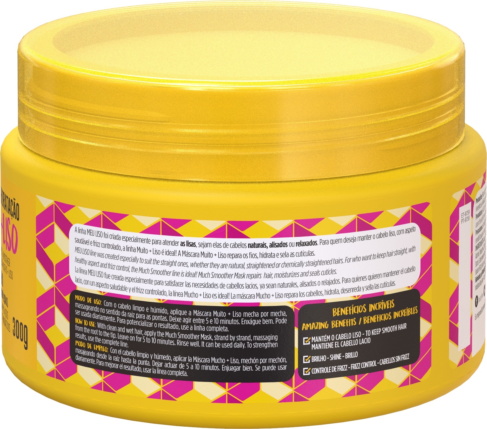 Salon Line Meu Liso Hydration Mask Muito Liso Much Moisture 300 Gr Crown Blue Cosmetics