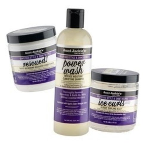 Aunt Jackie's AUNT JACKIES GRAPESEED INTENSE DEFINE PACKAGE (SHAMPOO, CONDITIONER & CURLING JELLY)