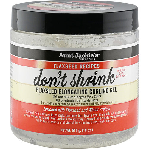Aunt Jackies AUNT JACKIES FLAXSEED DONT SHRINK ELONGATING CURLING GEL 15 OZ Aunt Jackies AUNT JACKIES FLAXSEED DONT SHRINK ELONGATING CURLING GEL 15 OZ