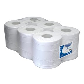 Handdoekrollen cellulose 2-laags (6 rollen)