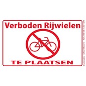 Tekststicker - Verboden rijwielen