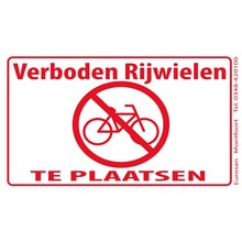 Tekststicker - Verboden rijwielen