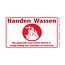 Neutraal Tekststicker - Handen wassen toilet