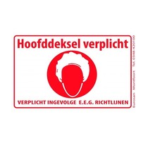 Tekststicker - Hoofddeksel verplicht