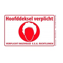 Tekststicker - Hoofddeksel verplicht
