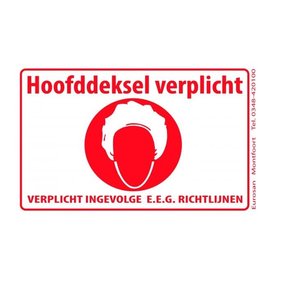 Tekststicker - Hoofddeksel verplicht