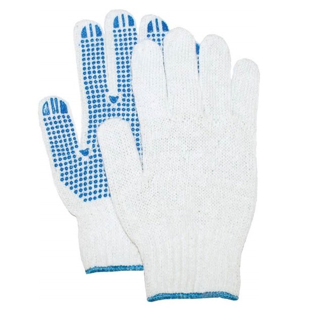 Handschoenen Rondgebreide pol/kat handschoen met PVC nop