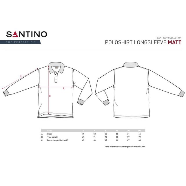 Polo lange mouw onbedrukt Santino
