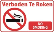 Tekststicker - Verboden te Roken
