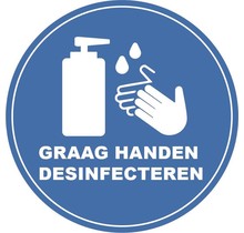 Tekststicker - Handen desinfecteren