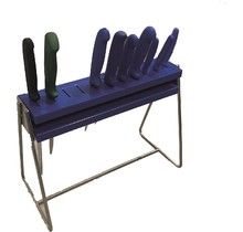 Messenrek houder HDPE met rvs standaard voor 11 messen