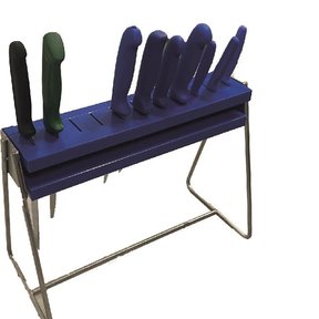 Messenrek houder HDPE met rvs standaard voor 11 messen