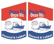 Kioskvlag dubbelzijdig onze vis gezond en lekker