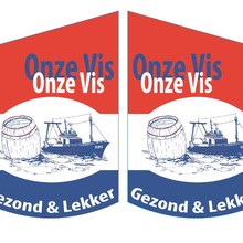 Kioskvlag dubbelzijdig onze vis gezond en lekker